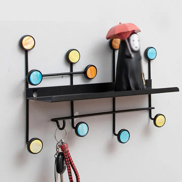 Nordic Style Clothes Rack, 6 Dots Iron Cast Wall Hooks Hanger, Antique Finish Metal Clothes Hanging Rack Nordic Style Clothes Rack, 6 Dots Iron Cast Wall Hooks Hanger, Antique Finish Metal Clothes Hanging Rack